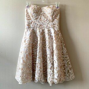 a.drea Sweetheart Neck Sleeveless Fit & Flare Sequins Prom Party‎ Dress Ivory S